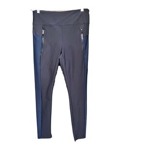 Athleta Size Medium Stellar Colorblock Ankle Pants - Blue and Black - EUC